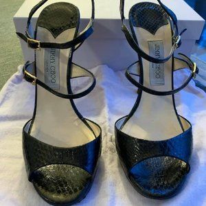 Jimmy Choo Elephe Snake Black Elliot- Size 40